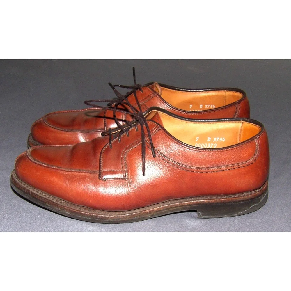 ALLEN EDMONDS Brown Leather Split Toe‎ 3754 STOCKBRIDGE Oxford Shoes Men's 7